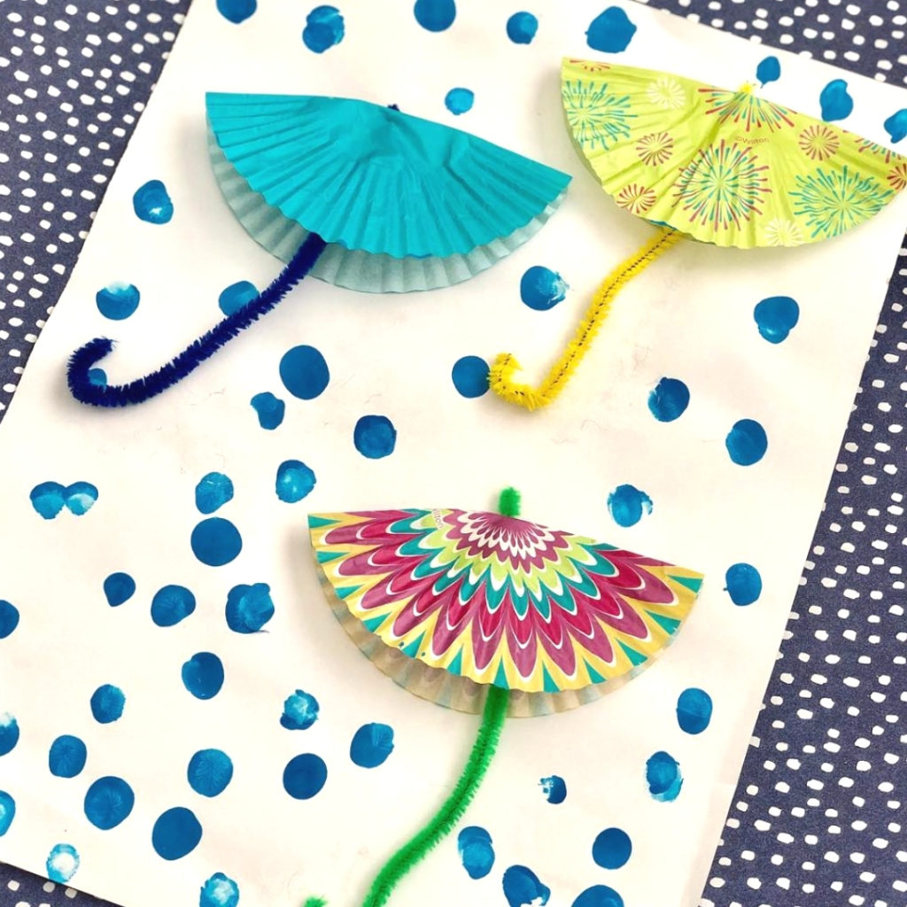 cupcake liner umbrella craft