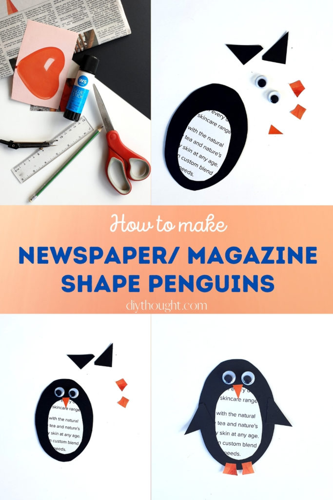 Newspaper/ Magazine Shape Penguins- how to make