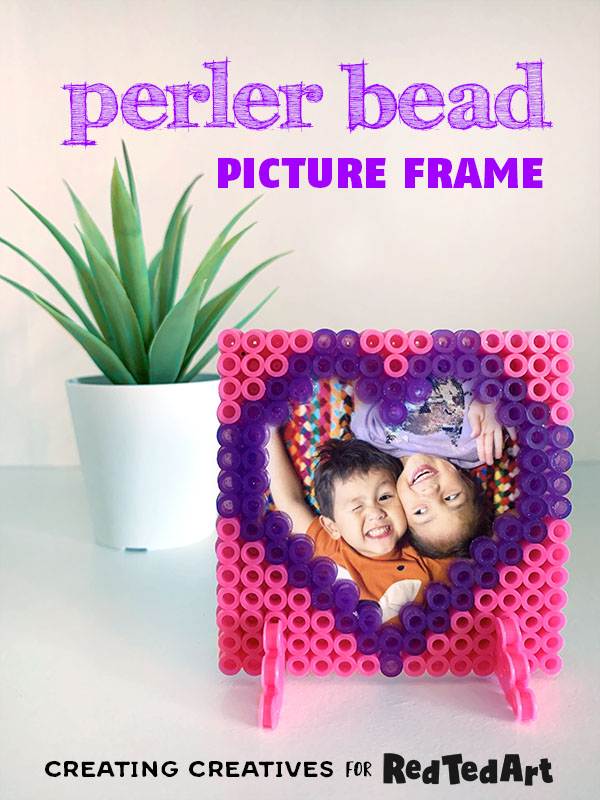 perler bead heart frame
