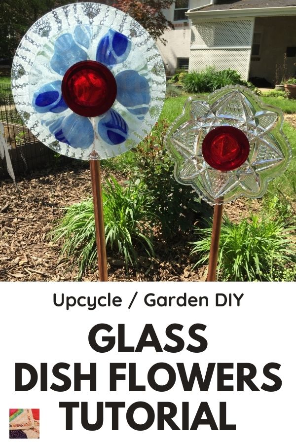DIY glass dish flowers 