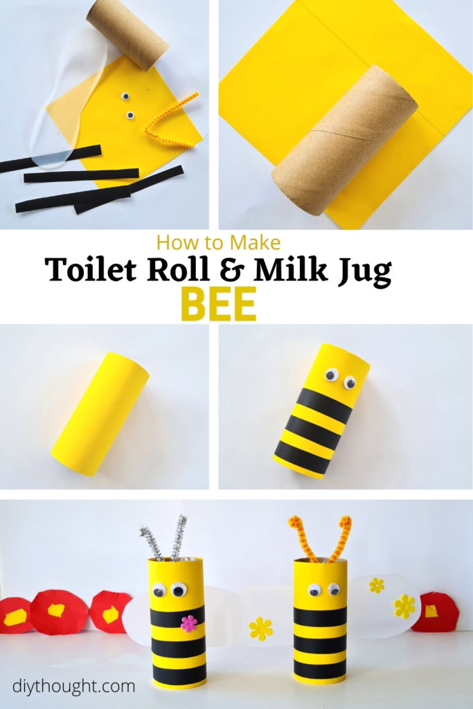 How to make Toilet Roll & Milk Jug Bee