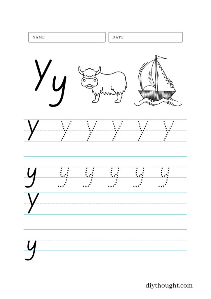Letter Y printable
