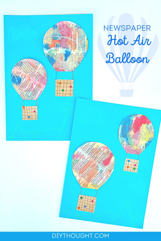 Newspaper Hot Air Balloon Kids Art