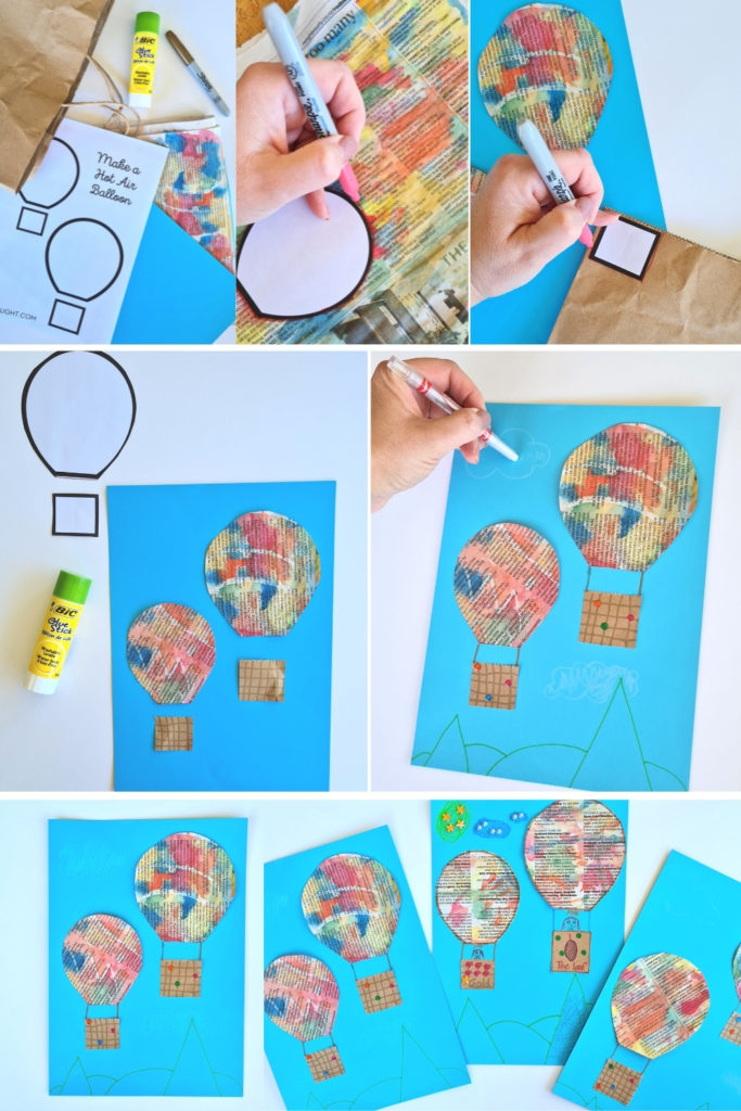 how to make Newspaper Hot Air Balloon Kids Art