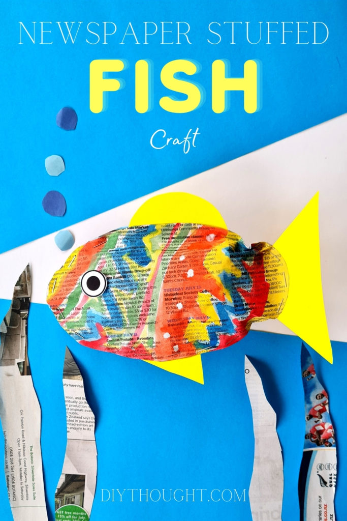 Newspaper stuffed fish craft