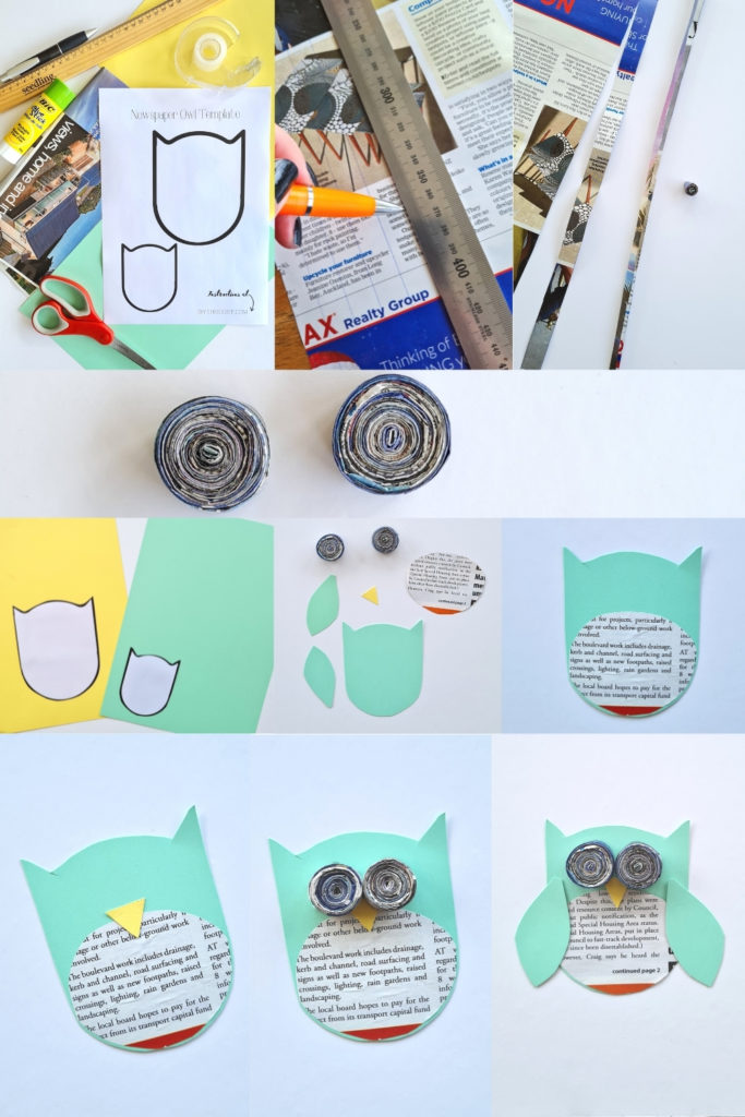 how to make newspaper owls