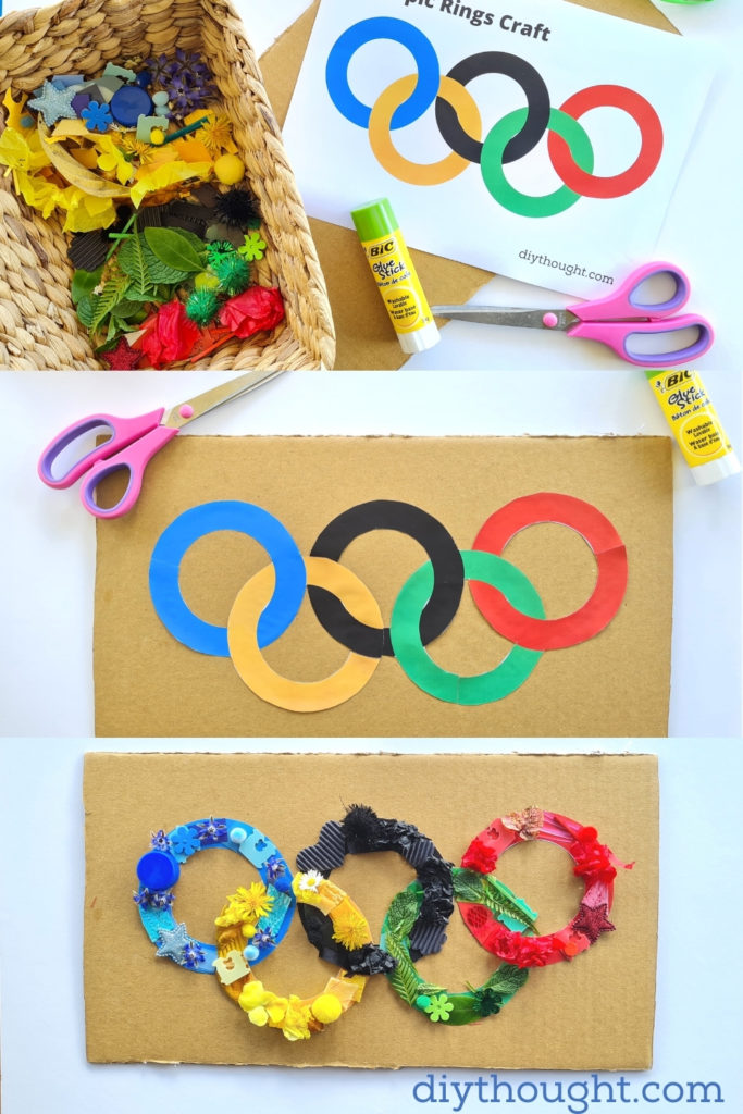 How to make Olympic Rings Collage Craft