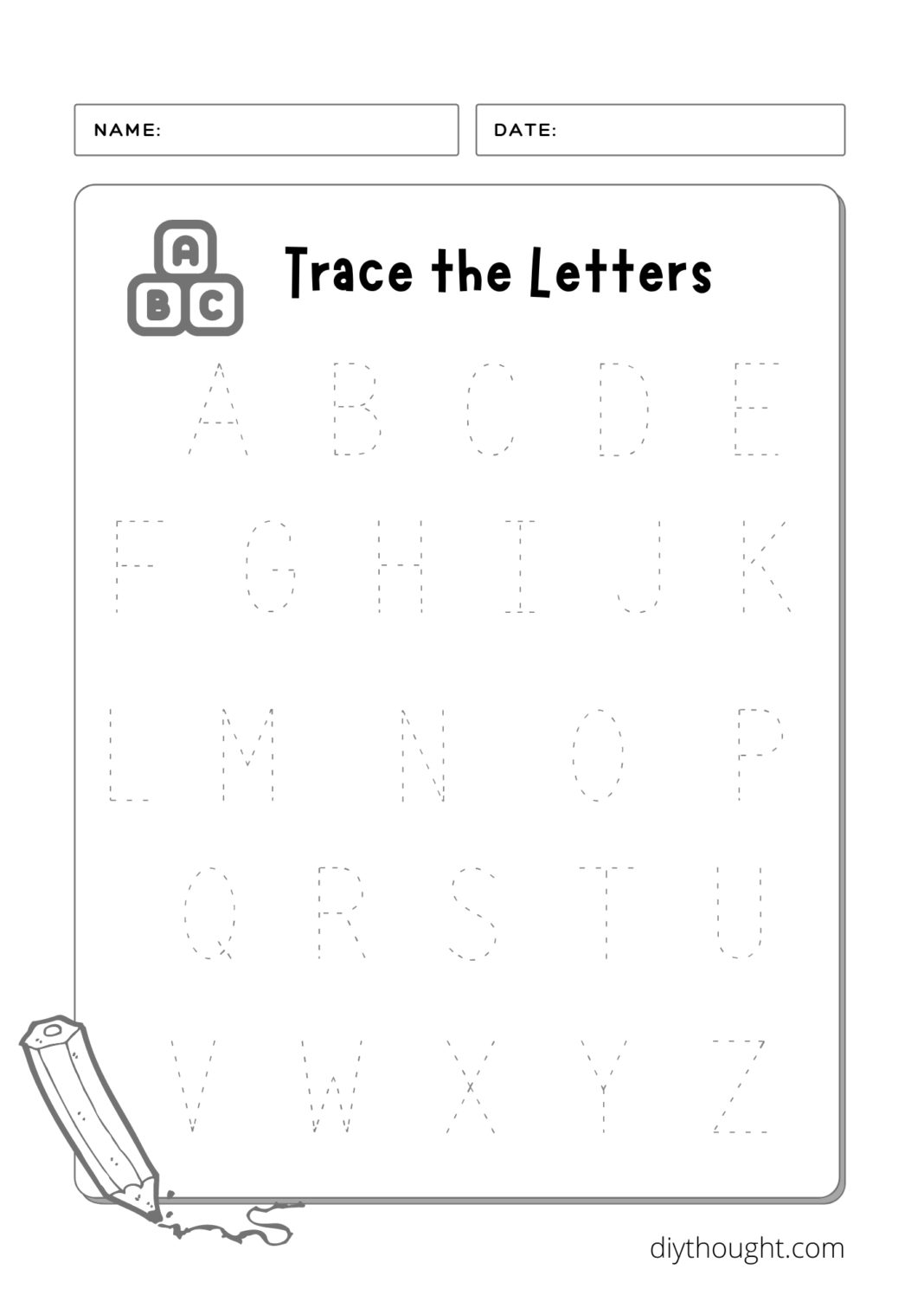Trace The Alphabet Printable Worksheets diy Thought