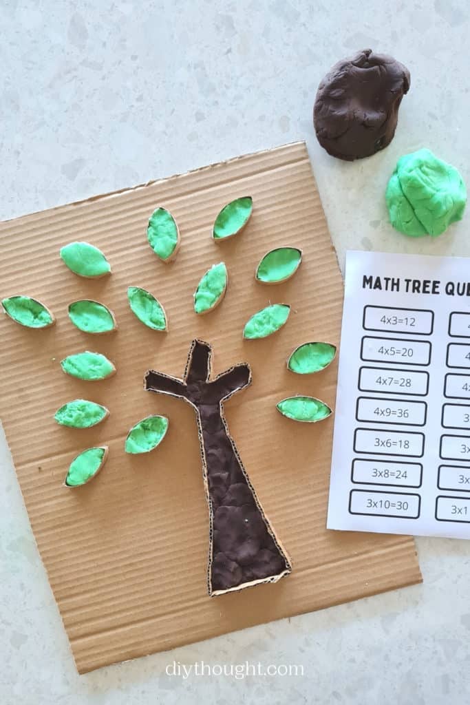 completed Math Tree Sensory Puzzle