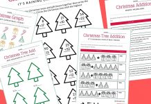 free math addition printables Christmas