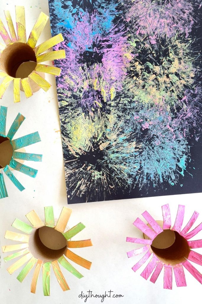Toilet Paper Roll Fireworks Art