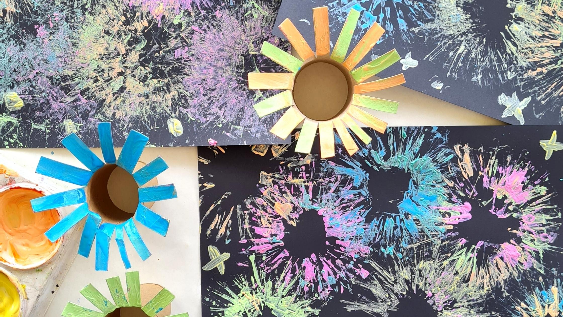 Toilet Paper Roll Firework Art DIY Thought