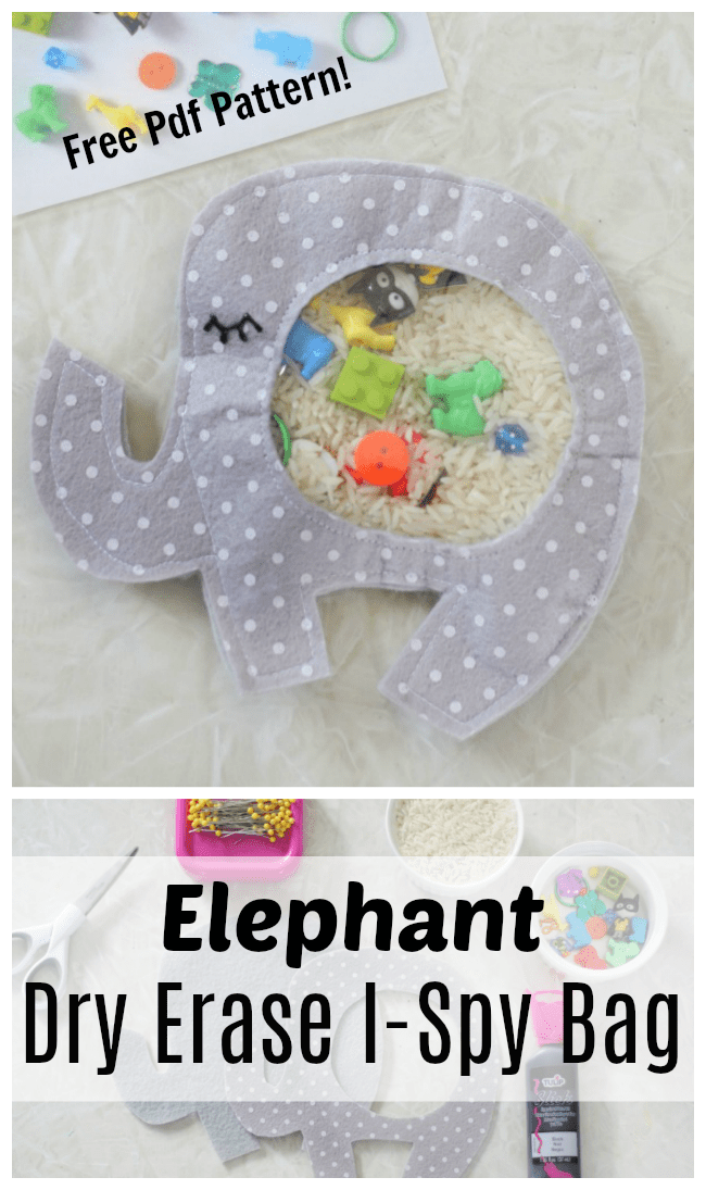 Elephant dry-erase i-spy bag
