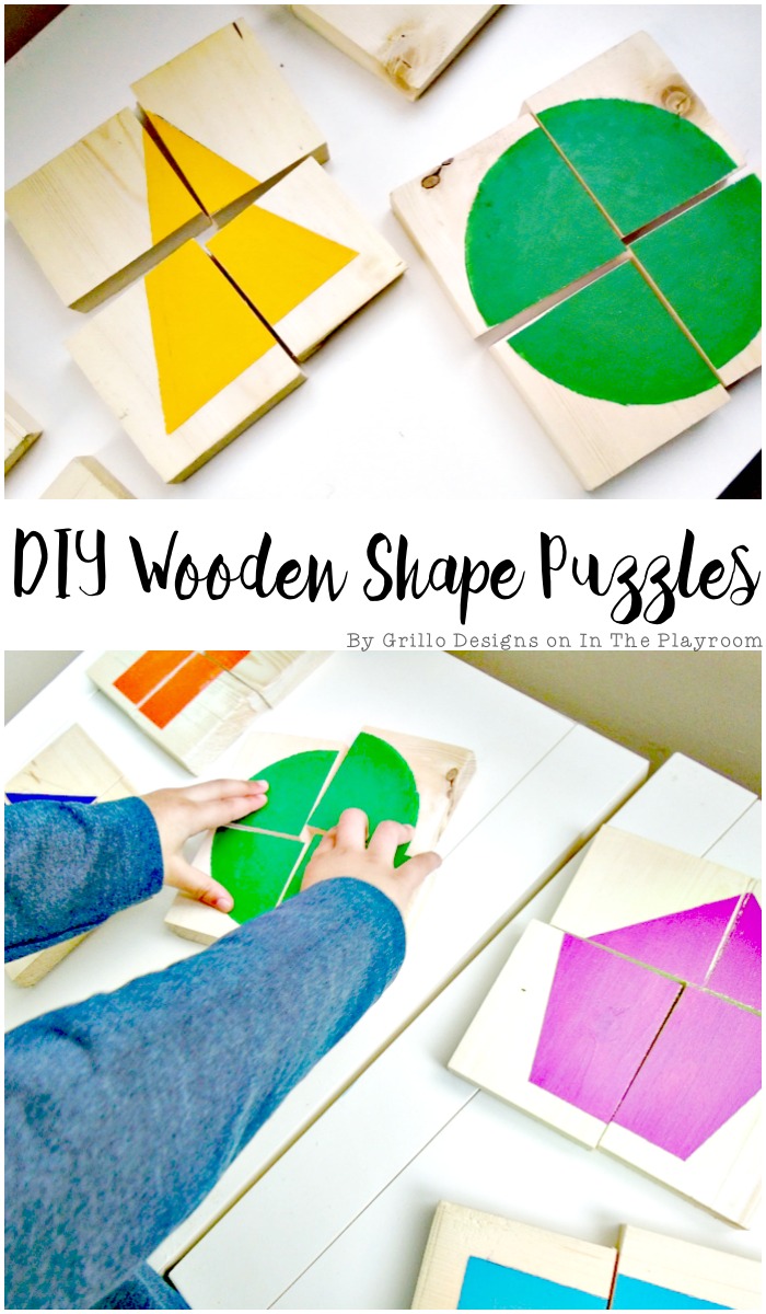 Homemade wooden shape puzzle for toddlers