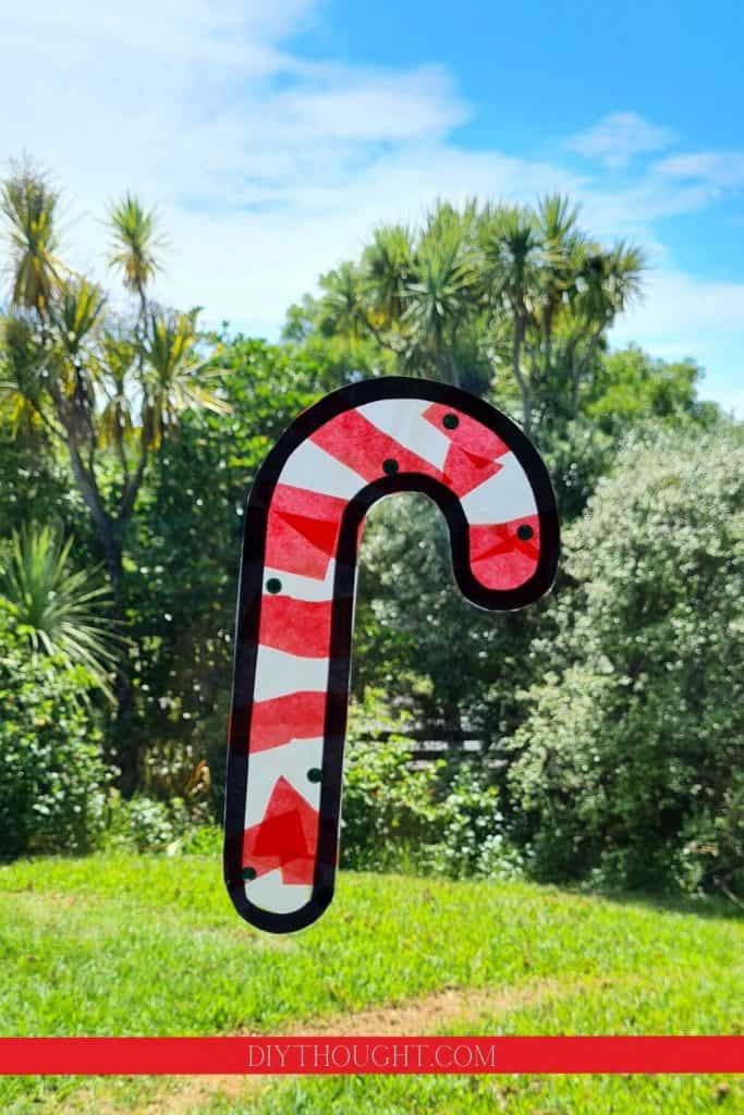 DIY Candy Cane Suncatcher Craft