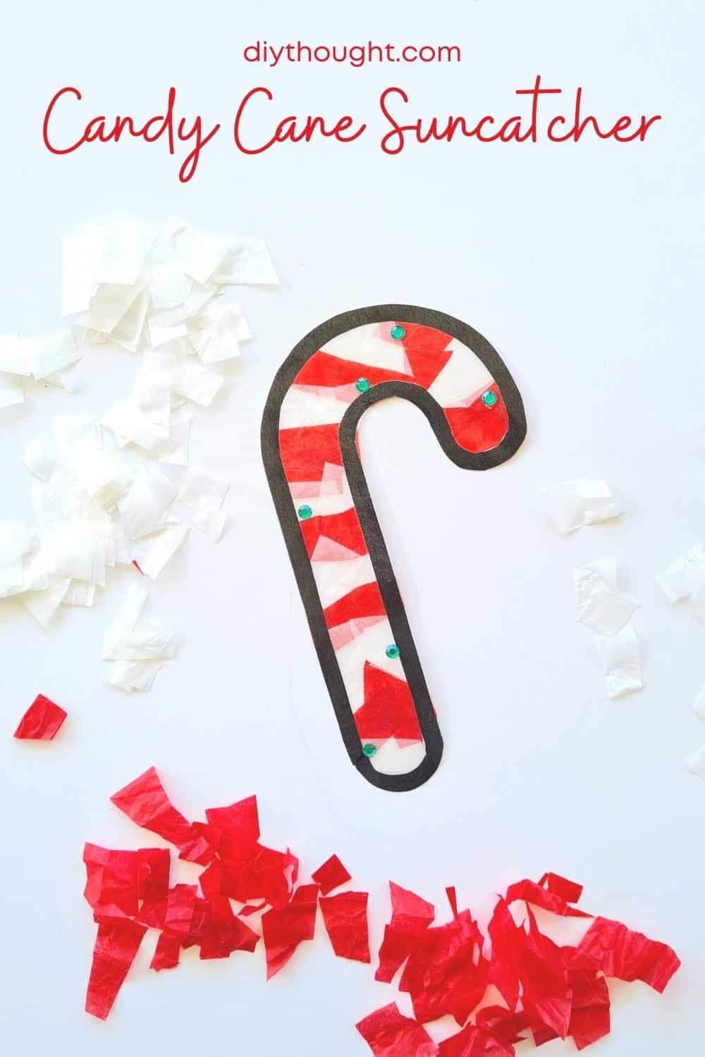 DIY Candy Cane Suncatcher Craft