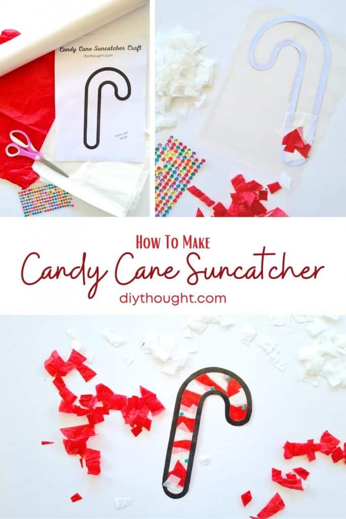 how to make Candy Cane Suncatcher Craft