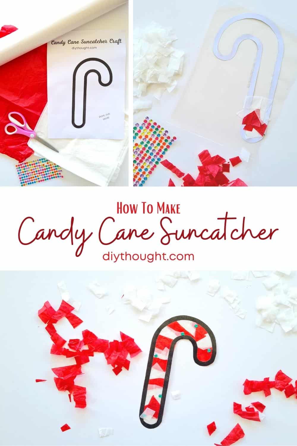 how to make Candy Cane Suncatcher Craft