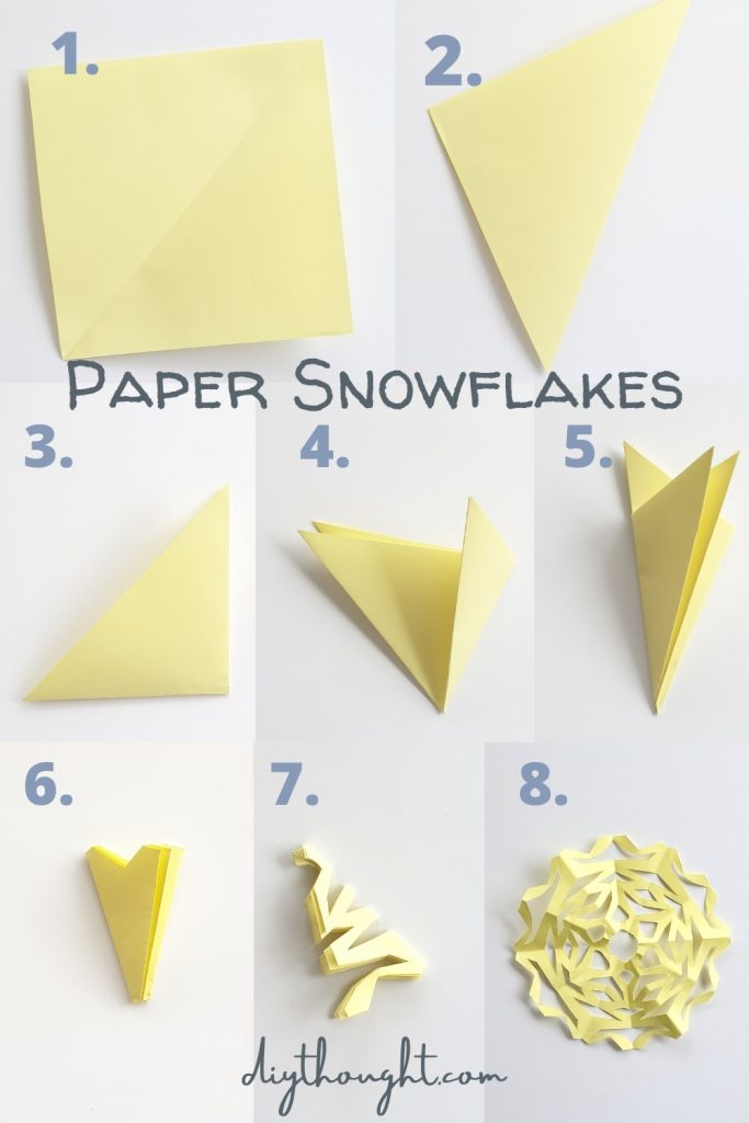 how to fold paper snowflake