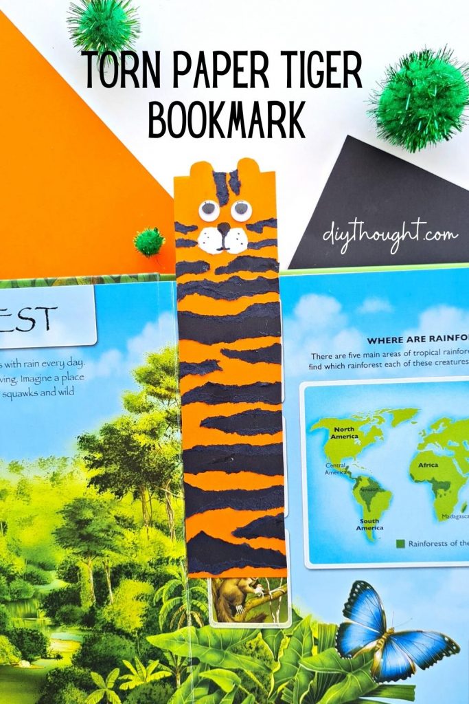Torn Paper Tiger Bookmark