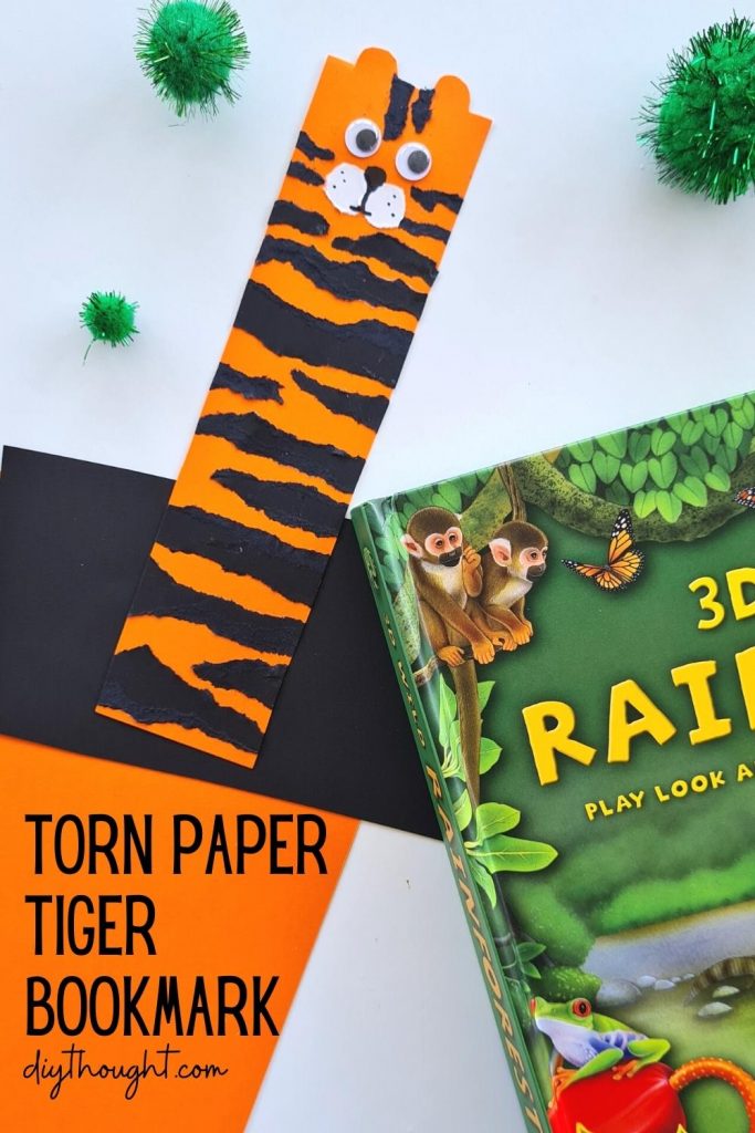 Torn Paper Tiger Bookmark
