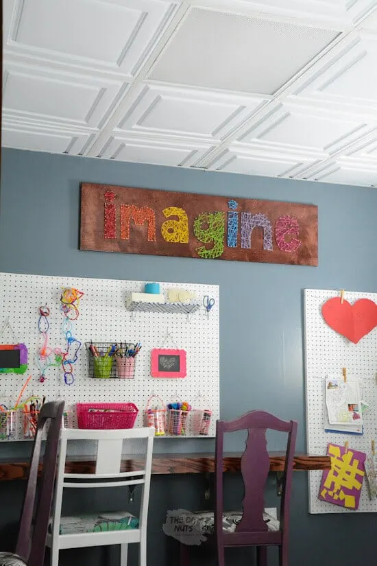 11 Rainbow Crafts for Tweens and Teens- string art