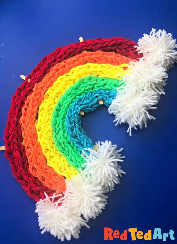 Finger Knitted Rainbow