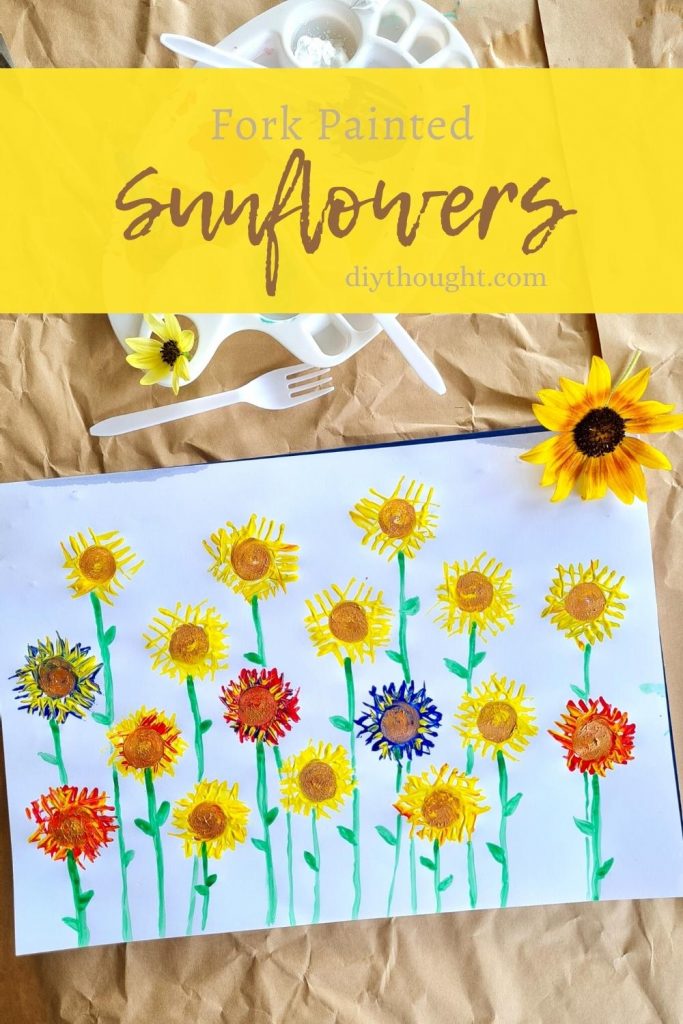 Fork Painted Sunflowers