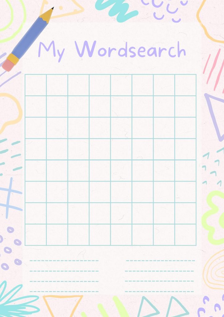 My Wordsearch Template. Younger kids
