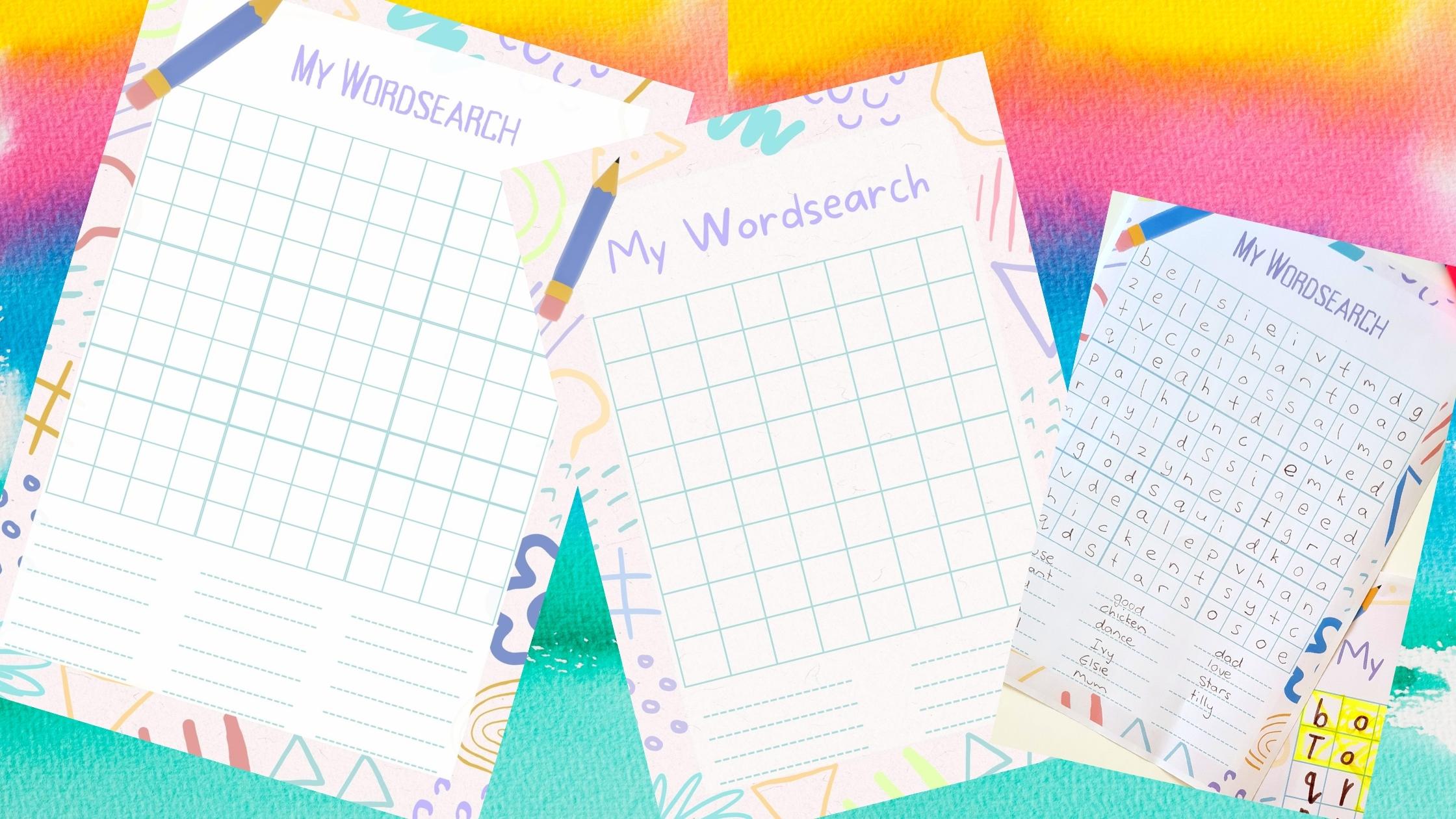 Wordsearch template printable