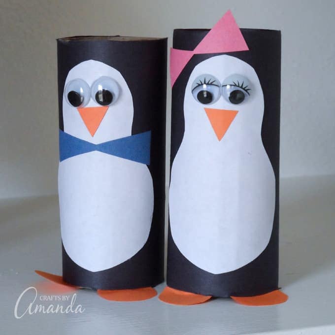 toilet paper roll penguins