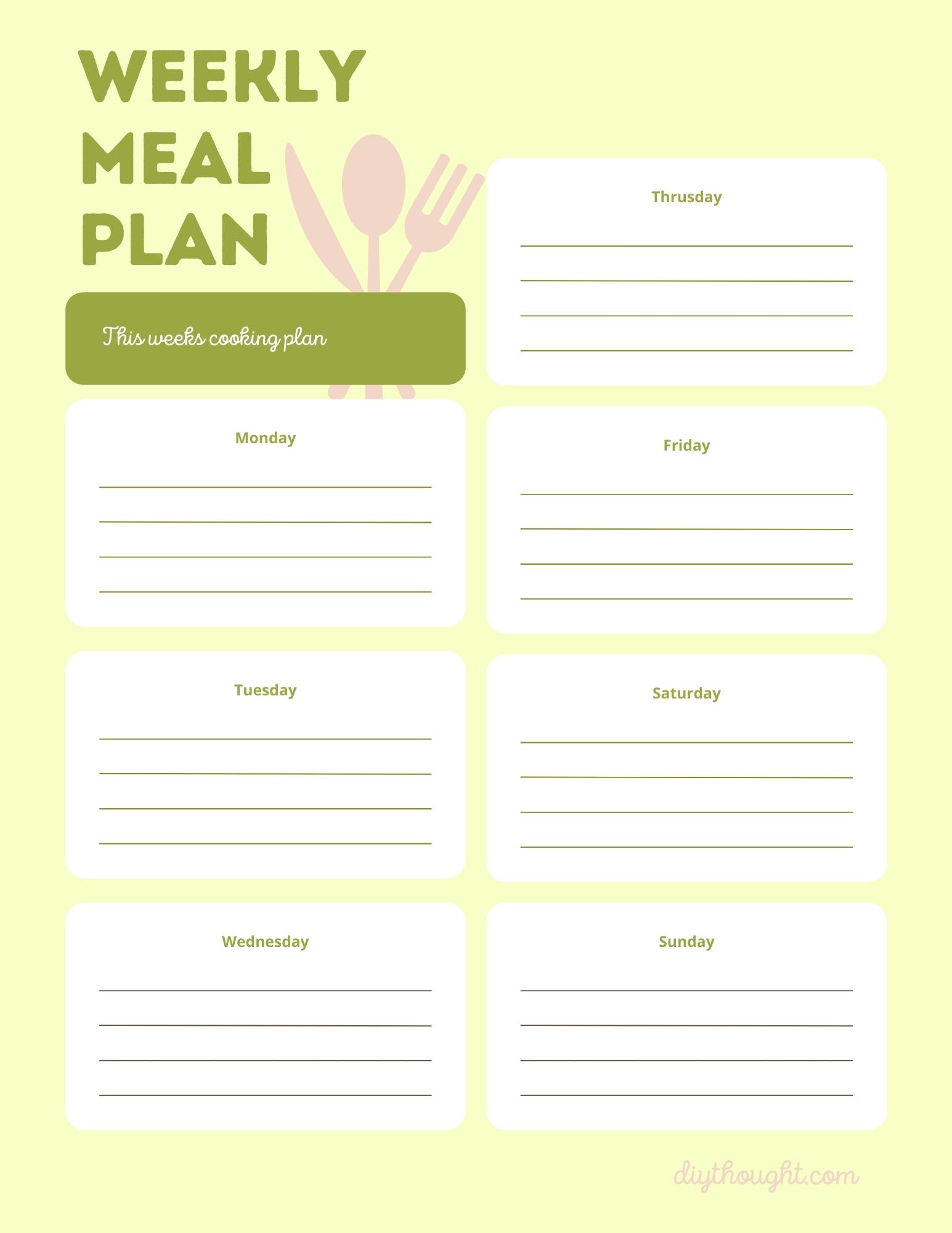 Weekly Meal Plan