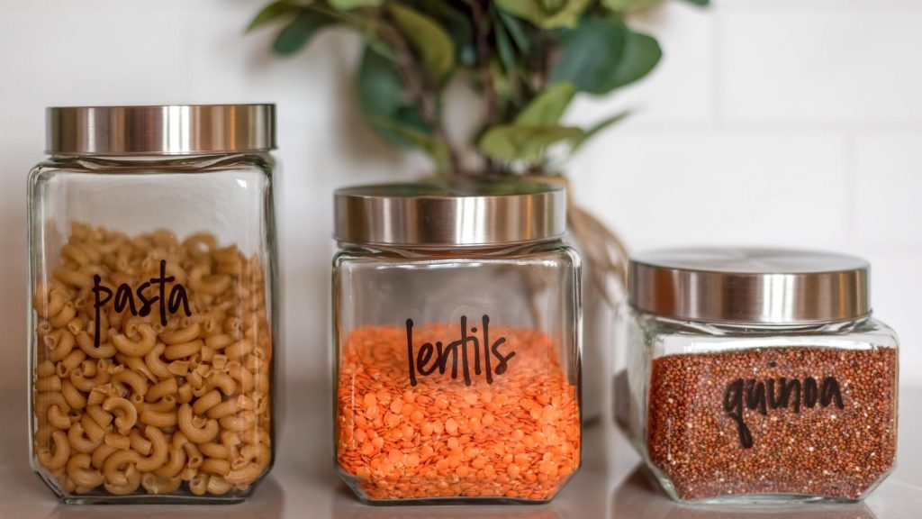 labeled containers