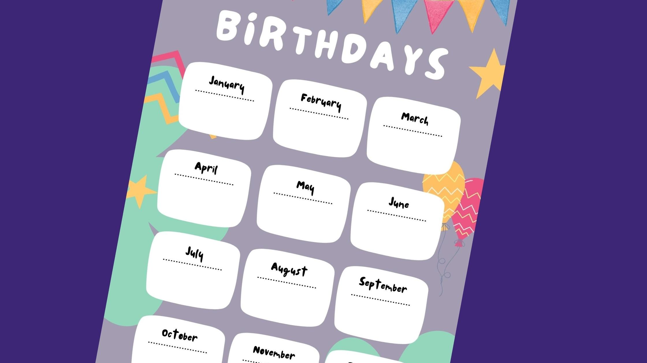 Birthday Reminder Printable - DIY Thought