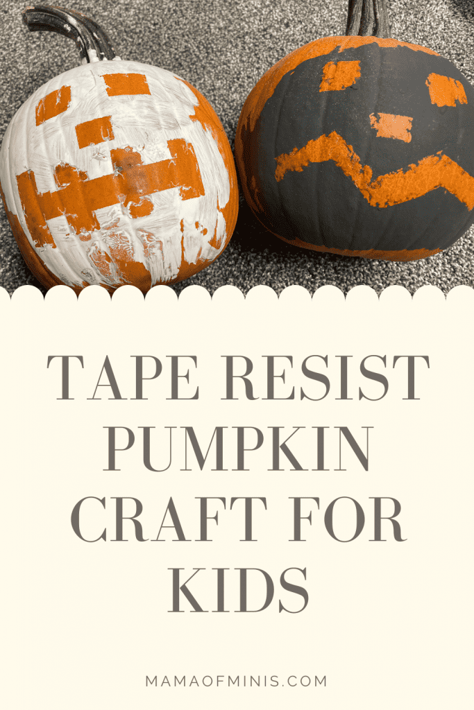 tape resist pumpkin for halloween