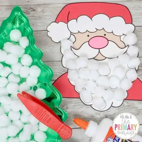 cotton ball santa