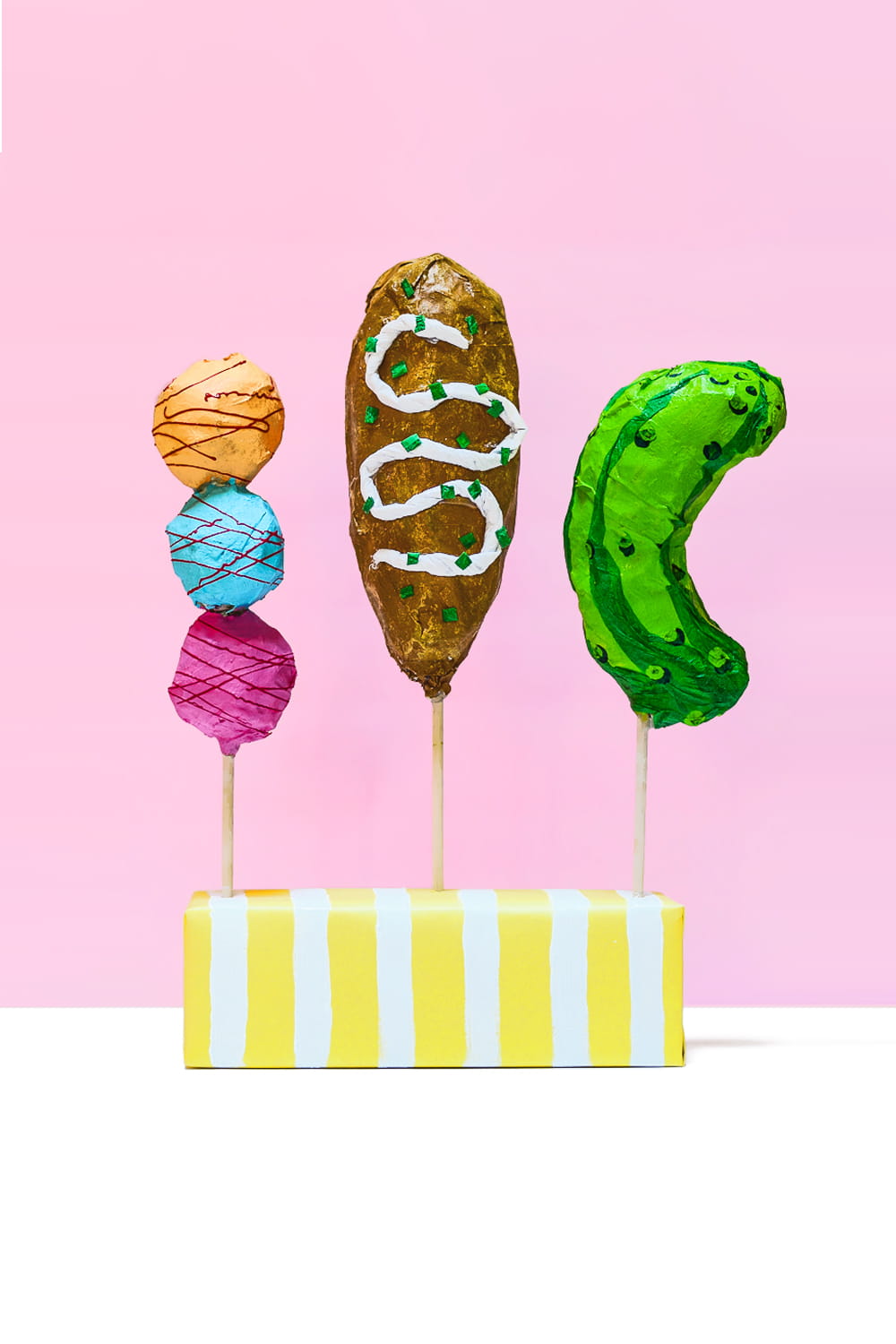Paper-Mâché Food On A Stick